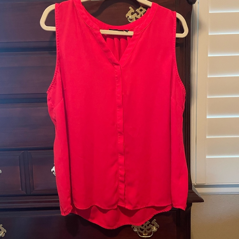 Vibrant Red Sleeveless Blouse XL